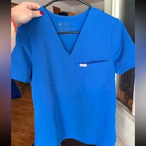 Figs Royal Blue Catarina Scrub Top